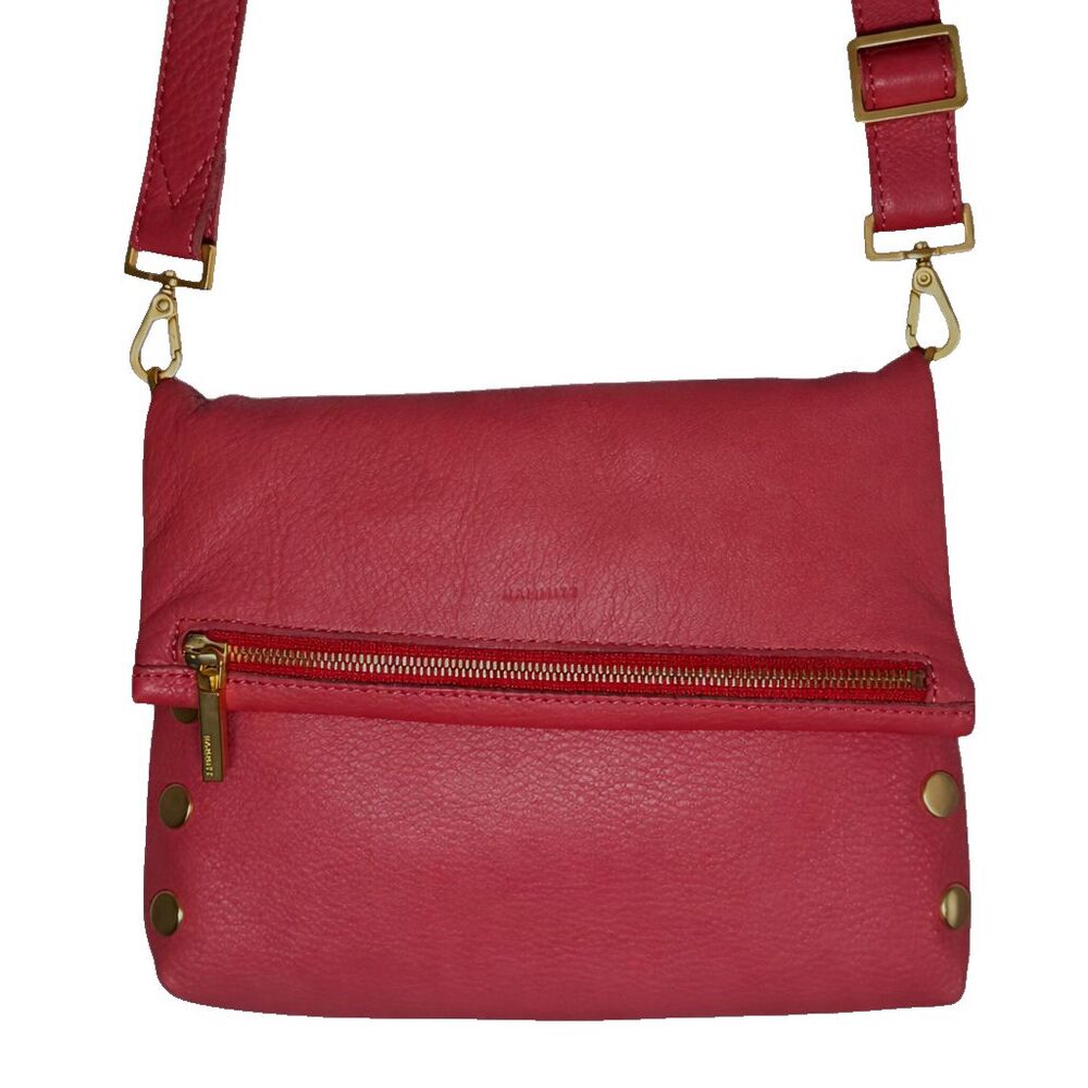 Hammitt VIP Medium Rouge Pink Leather Crossbody Gold EUC Bag - Picture 2 of 14
